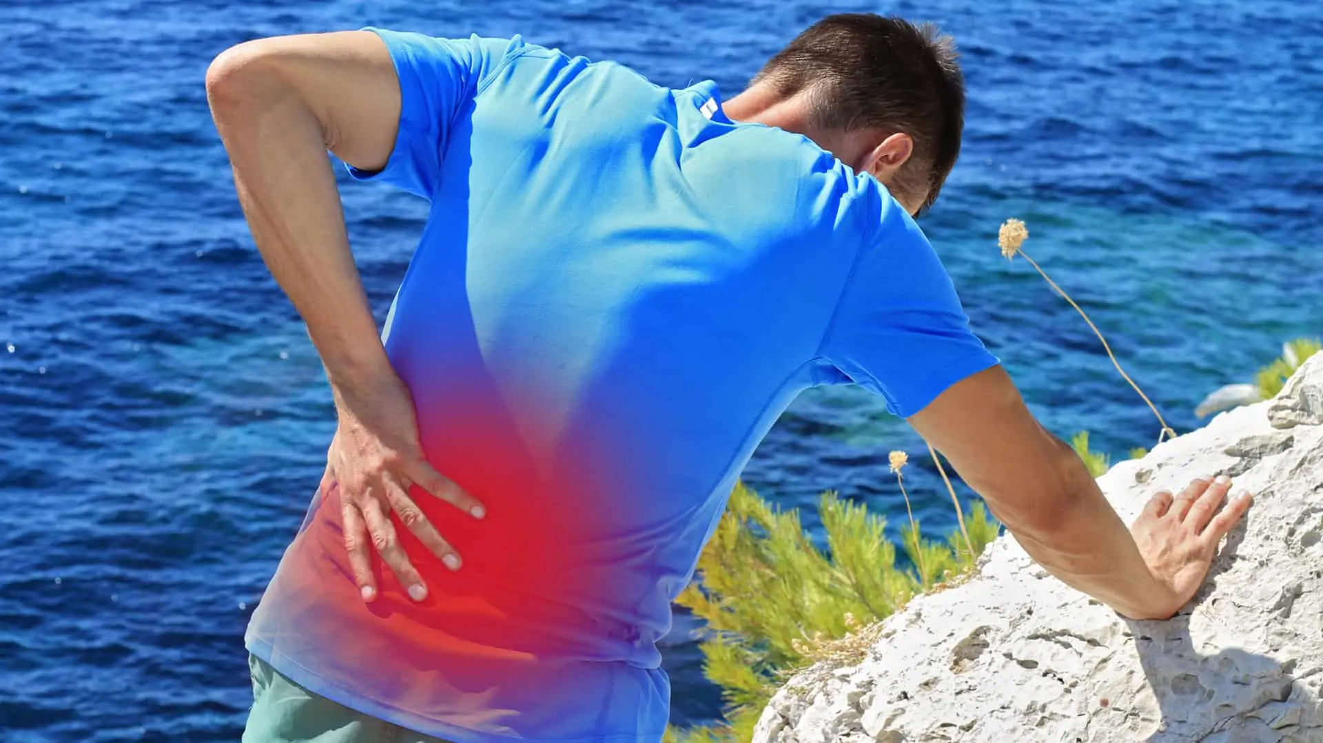 Man with back pain. Sport injury